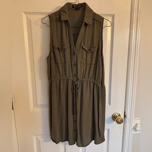 New Look Olive Green Sleeveless Midi Dress